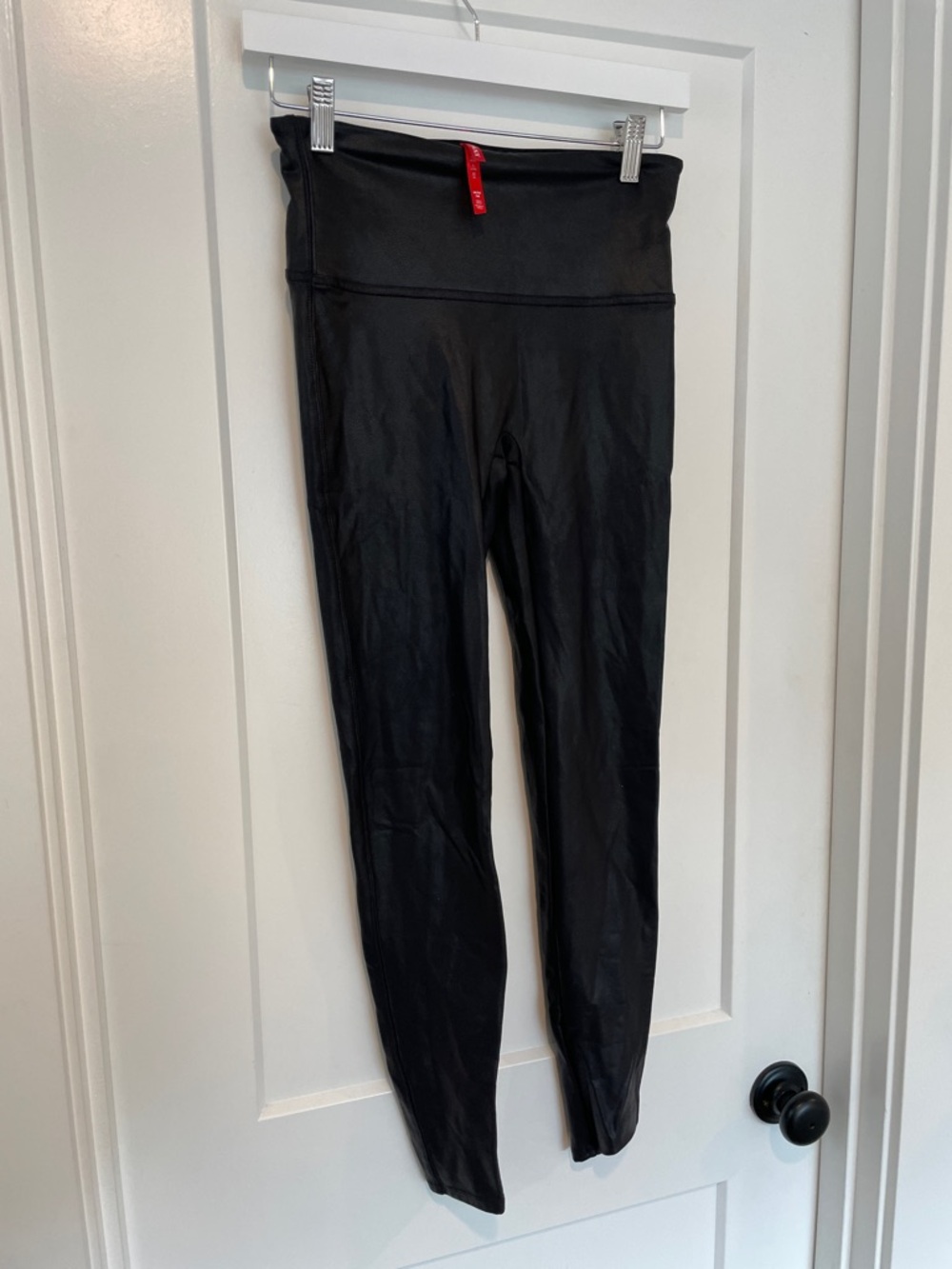 SPANX Black High-Waist Shapewear “leather” Leggings